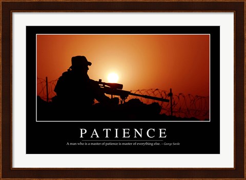 Framed Patience: Inspirational Quote and Motivational Poster Print