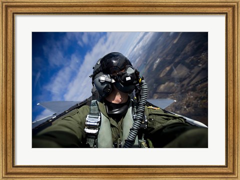 Framed Pilot in F-15E Strike Eagle Print