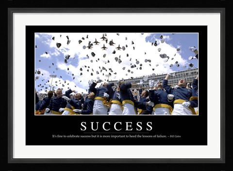 Framed Success: Inspirational Quote and Motivational Poster Print