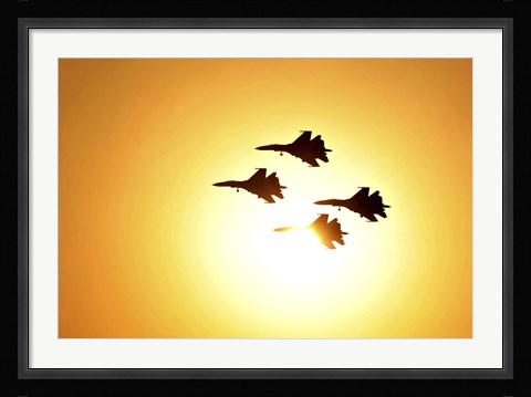 Framed Russian Knights Display Team Aerobatics Print