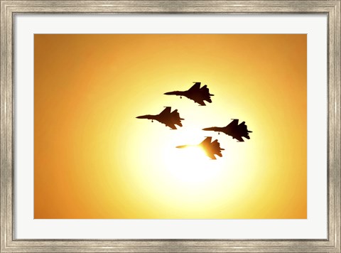 Framed Russian Knights Display Team Aerobatics Print