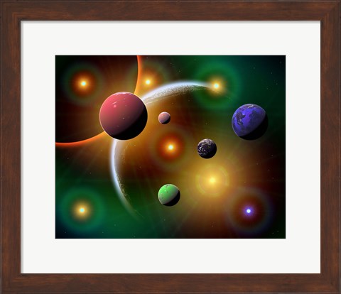 Framed Stars and Planets in the Milky Way Galaxy Print