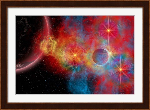 Framed Supernova and Stars Print