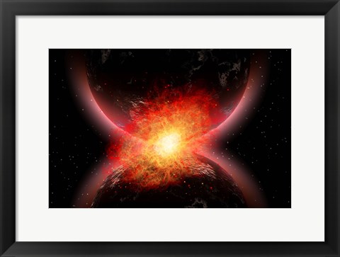 Framed Two Planets Touching Print