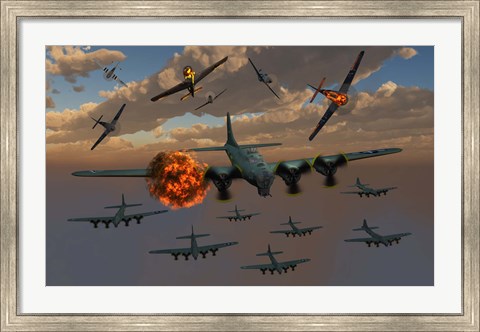 Framed Aerial Combat during WW11 Print
