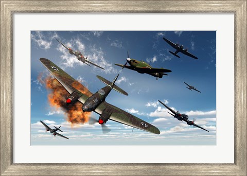 Framed British Hawker Hurricane Print