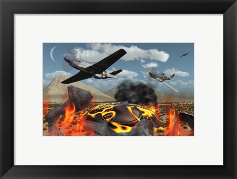 Framed American P-51 Mustang Fighter Print
