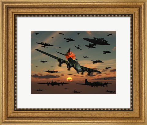 Framed B-17 Flying Fortress Print