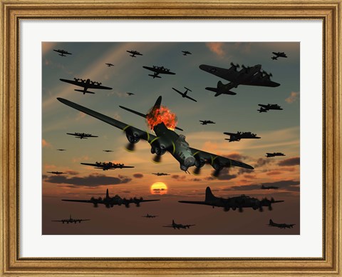 Framed B-17 Flying Fortress Print