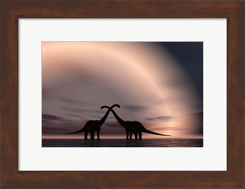 Framed Courting Dinosaurs Print