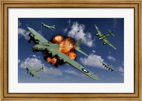 Framed German Me 262 Jetfighter Print