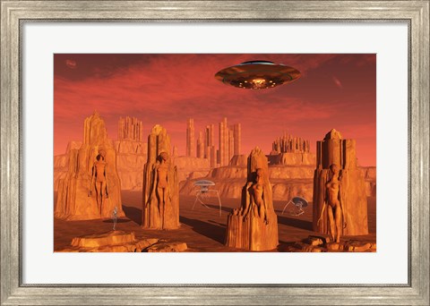 Framed Aliens Leaving Mars Print
