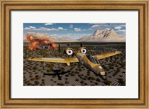 Framed American A-10 Thunderbolt Print