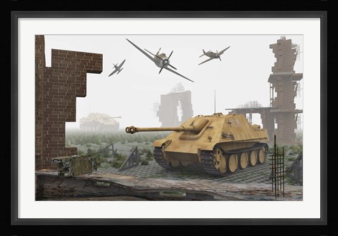 Framed American P-47 Fighter Planes Print