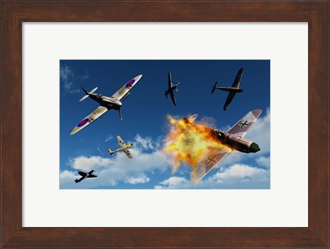 Framed British Supermarine Spitfires Print