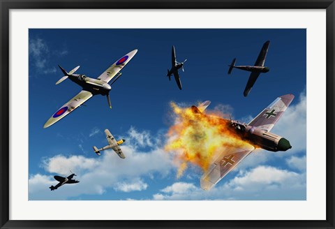 Framed British Supermarine Spitfires Print