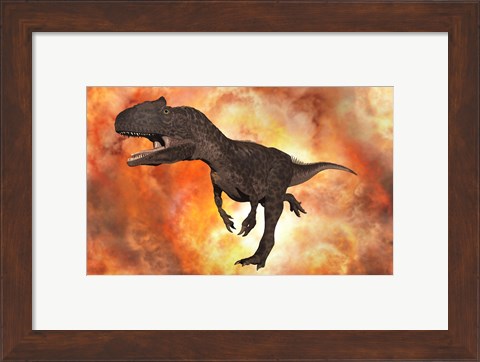 Framed Carnivorous Allosaurus Print