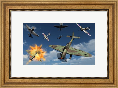 Framed German Ju 87 Stuka Dive Bombers Print