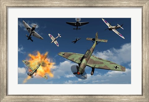 Framed German Ju 87 Stuka Dive Bombers Print