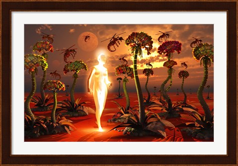 Framed Hive Queen and Insectoid Drones Print