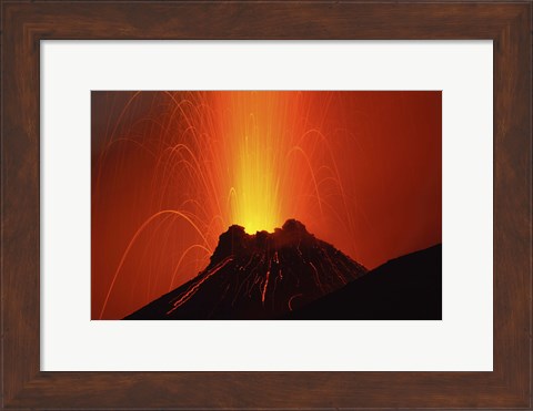 Framed Stromboli Eruption Print