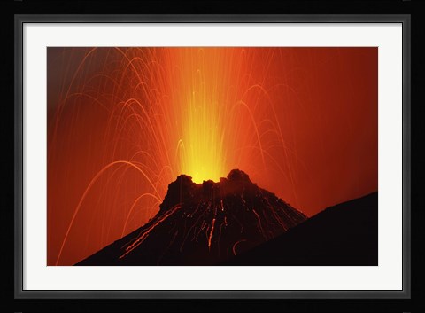 Framed Stromboli Eruption Print