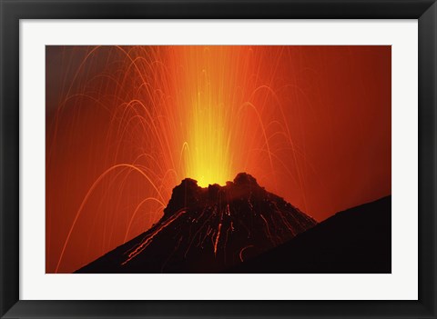 Framed Stromboli Eruption Print