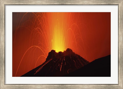 Framed Stromboli Eruption Print