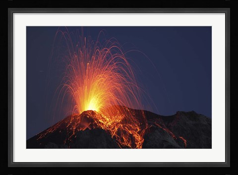 Framed Stromboli Eruption, Aeolian Islands Print