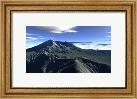 Framed Terragen Render of Mt St Helens Print