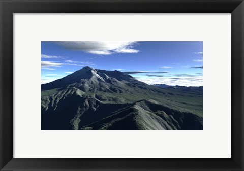 Framed Terragen Render of Mt St Helens Print