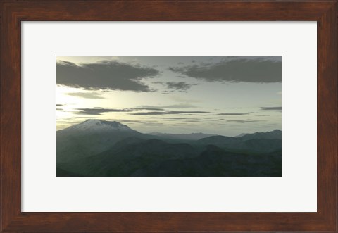 Framed Terragen Render at Twilight Print