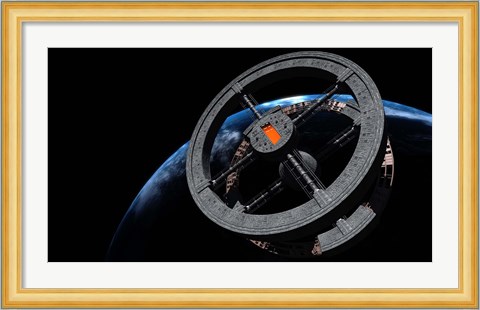 Framed Space Station 5 in Earth Orbit Print