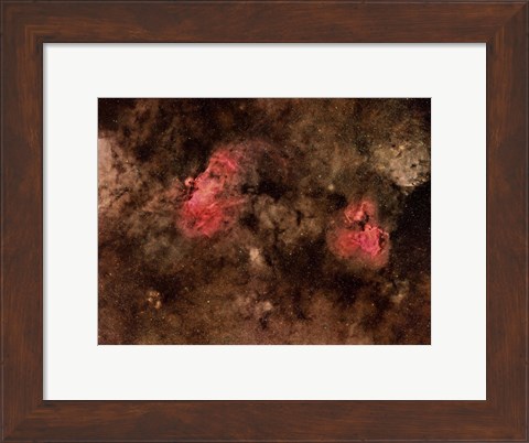 Framed Eagle Nebula and Swan Nebula Print