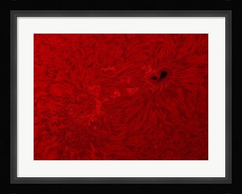 Framed H-alpha Sun in Red Print