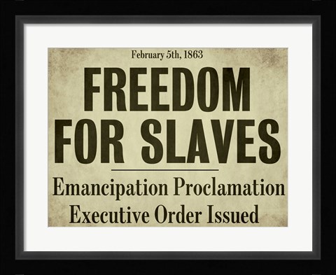 Framed Emancipation Print