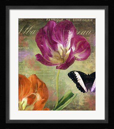 Framed Aubergine Peony Print