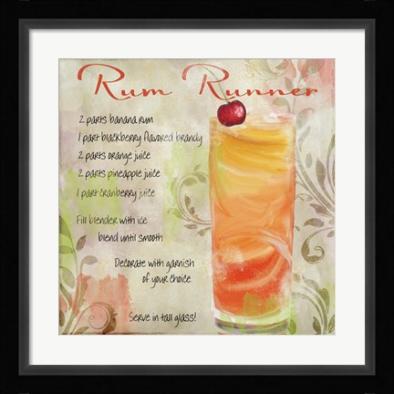 Framed Cocktail Quartet III Print