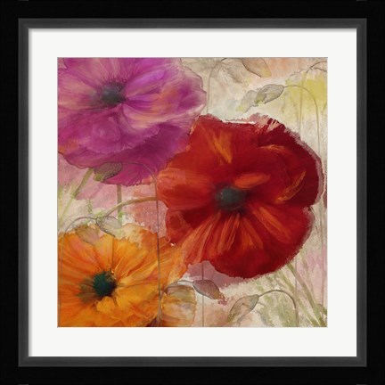 Framed Penchant For Poppies I Print