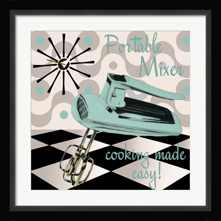 Framed Fifties Kitchen III Print