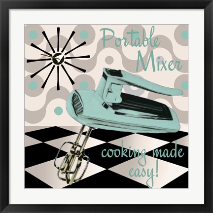 Framed Fifties Kitchen III Print