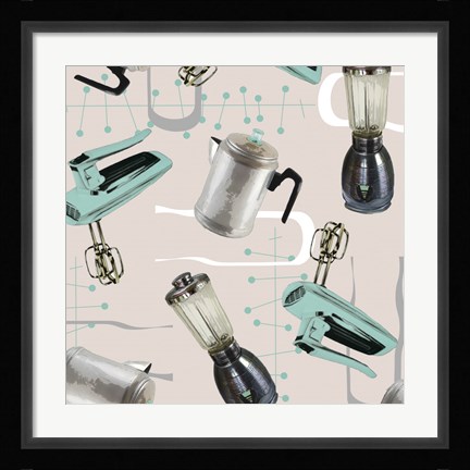 Framed Fifties Patterns I Print