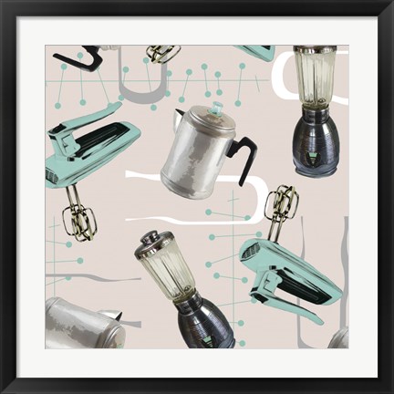 Framed Fifties Patterns I Print