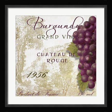 Framed Grand Vin Burgundy Print
