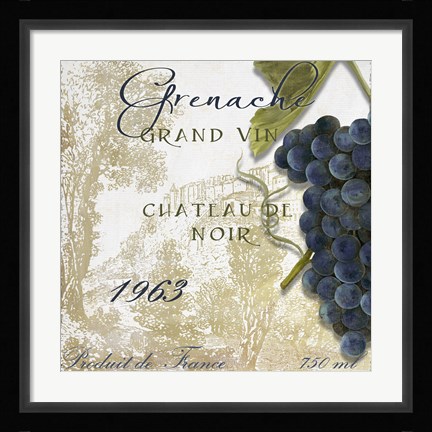 Framed Grand Vin Grenache Print