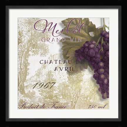 Framed Grand Vin Merlot Print