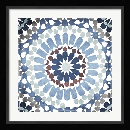 Framed Moroccan Blues IV Print