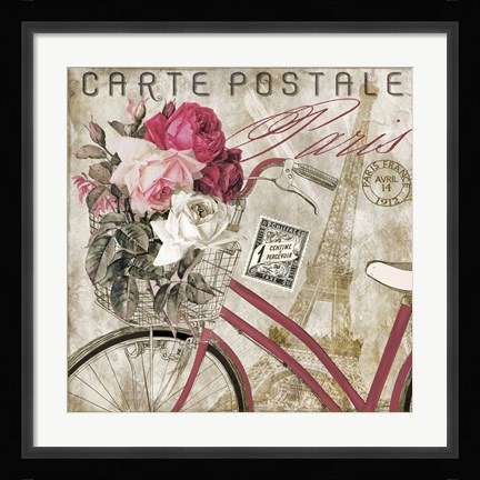 Framed Postale  Paris I Print