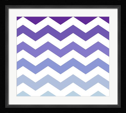 Framed Purple-Blue Chevron Print