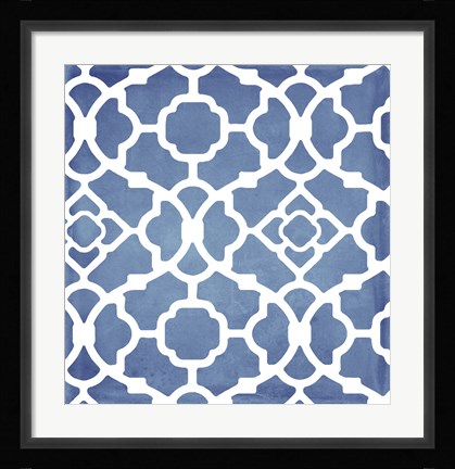 Framed Moroccan Blues III Print